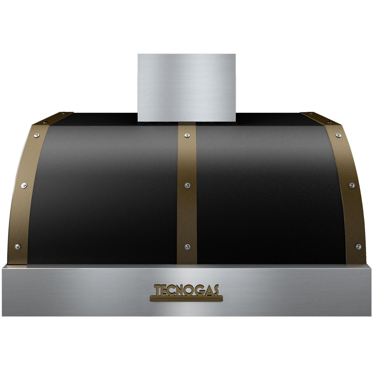 Tecnogas 36-Inch DECO Black / Brass Under Cabinet Vent Hood - 600 CFM - HD361BT-NB thumbnail