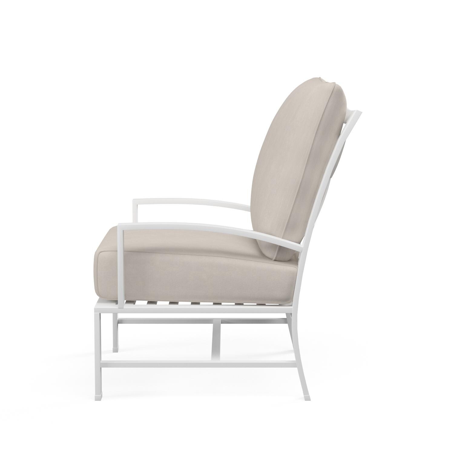 Sunset West - 501-21-5492 - Bristol Aluminum Patio Club Chair W/ Sunbrella Canvas Flax Self Welt Cushions - Side View thumbnail