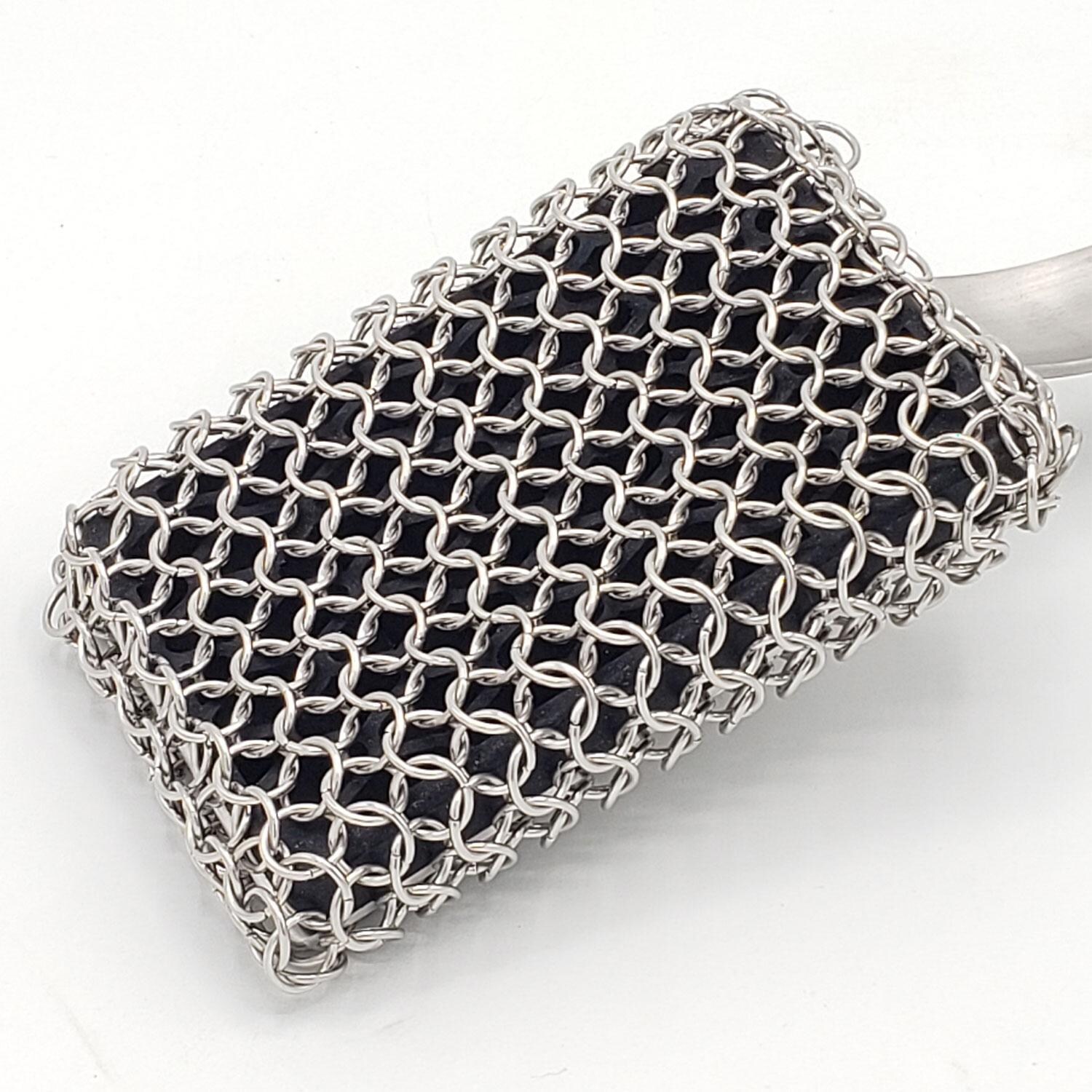 BBQ Dragon BBQD180 Chainmail Grill Brush - Up Close - Detail thumbnail