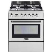 Verona VEFSGE304PSS 30-Inch 4-Burner Self-Cleaning Dual Fuel Range - Stainless Steel image