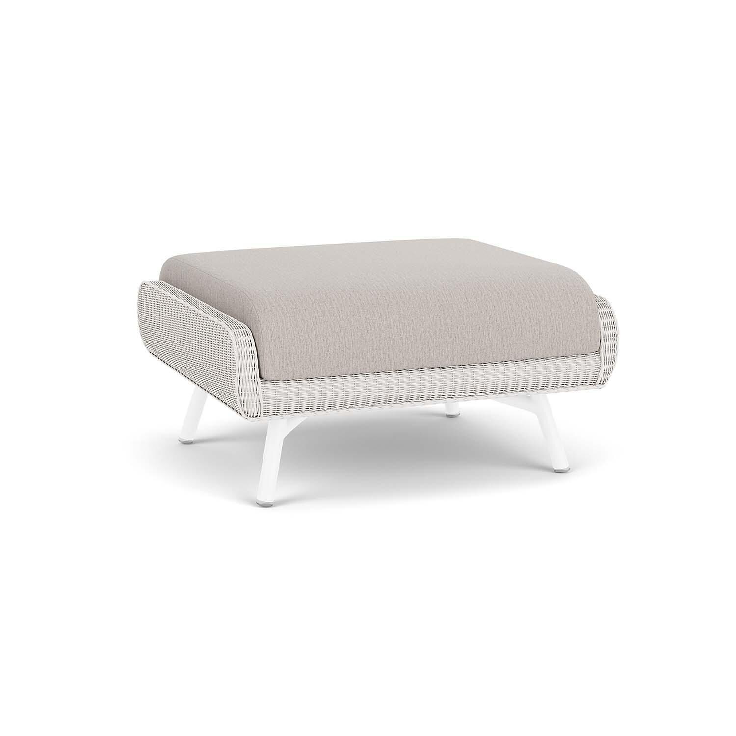 Lloyd Flanders Essence Ottoman W/Remy Cloud Fabric - White Finish - Back Left thumbnail