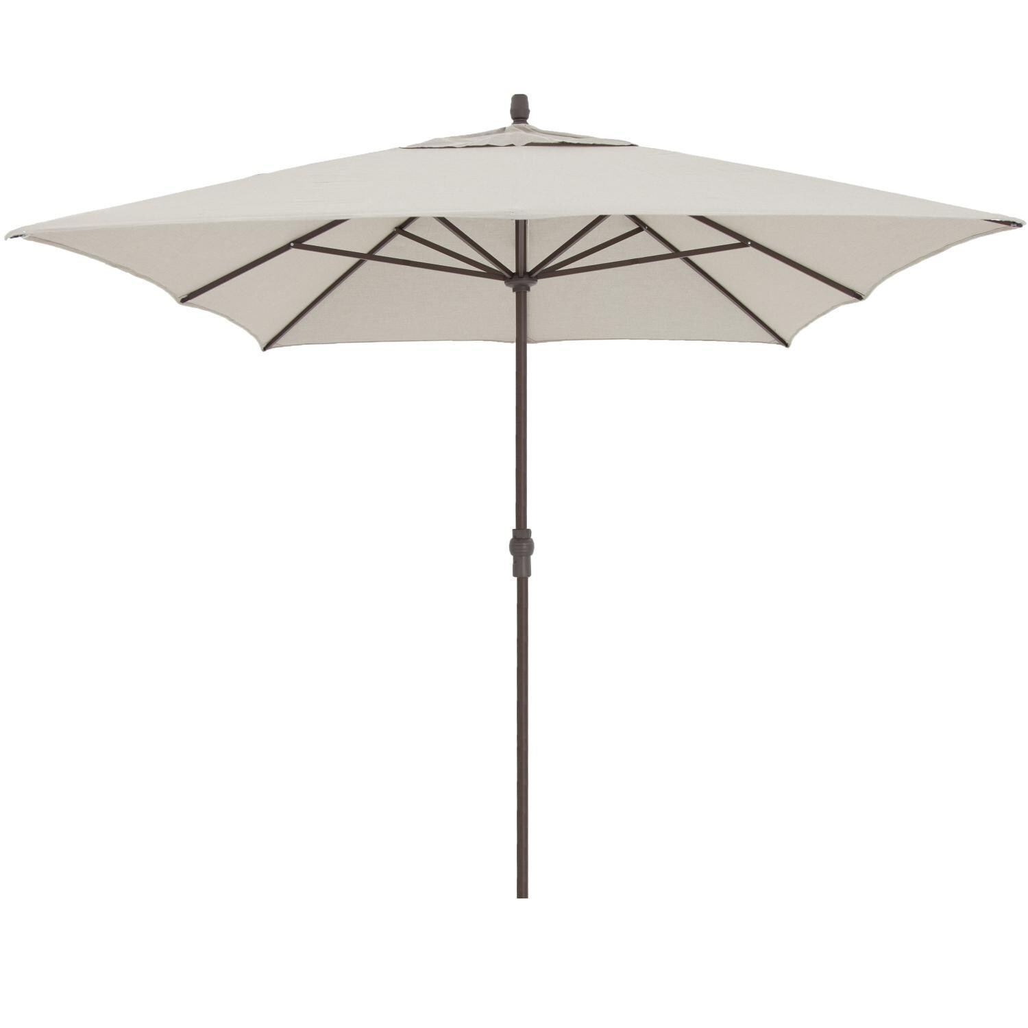 Treasure Garden 8 Ft. X 11 Ft. Rectangular Aluminum Patio Umbrella W/ Crank Lift - Bronze Frame / Sunbrella Cast Ash Canopy image