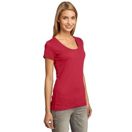 District Threads Ladies Deep Scoop T-Shirt 4XL - Bright Coral