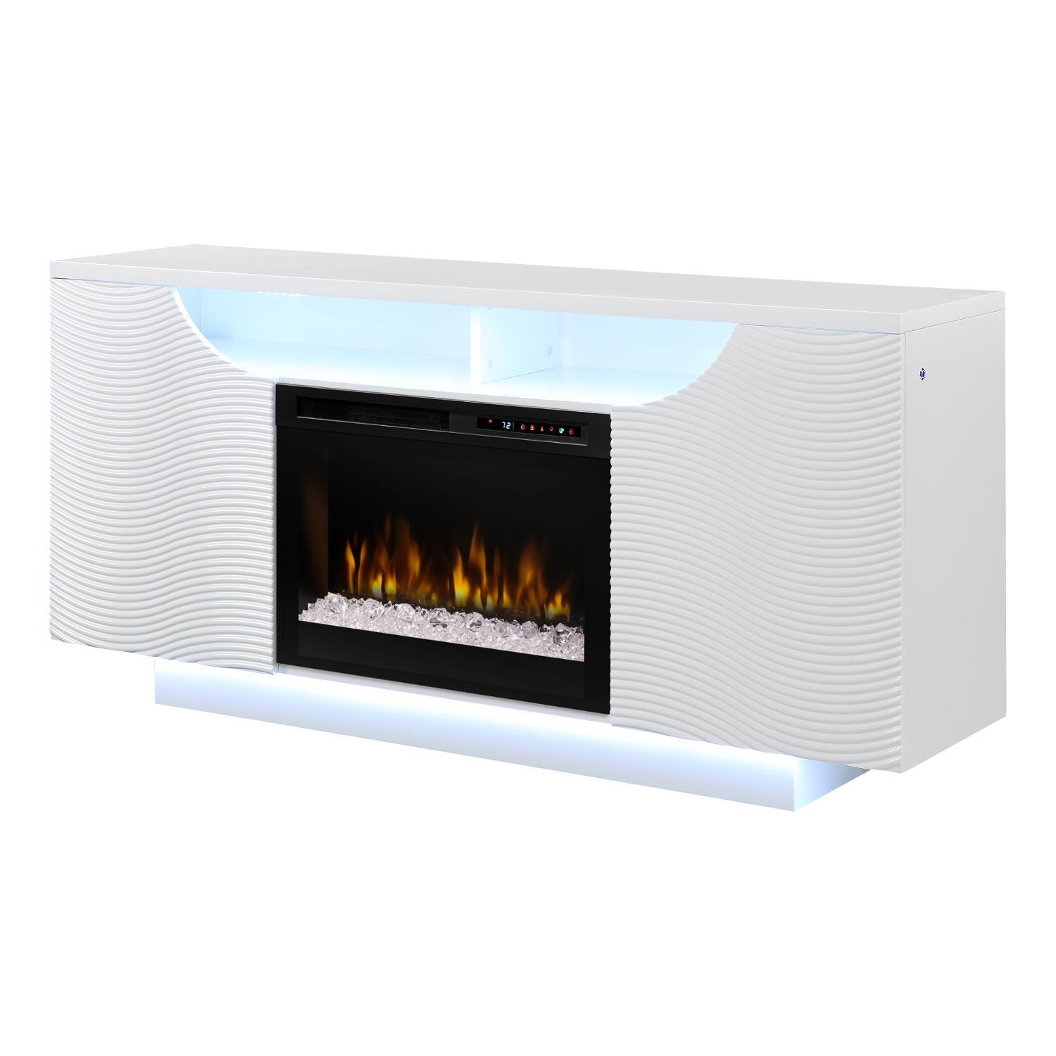 Dimplex - GDS26G8-1847GW - Ethan 66-Inch Electric Fireplace Media Console - Acrylic Ice Embers - Gloss White thumbnail