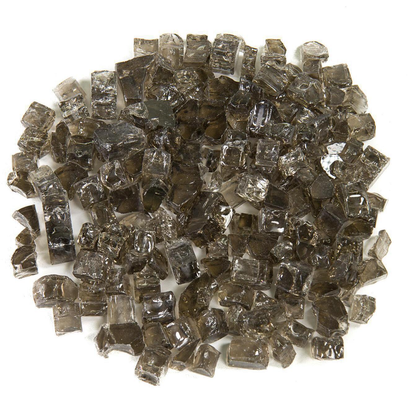 BBQGuys Signature Series 1/2-Inch Monochrome Gray Reflective Fire Glass - 1 Pound - Top View thumbnail