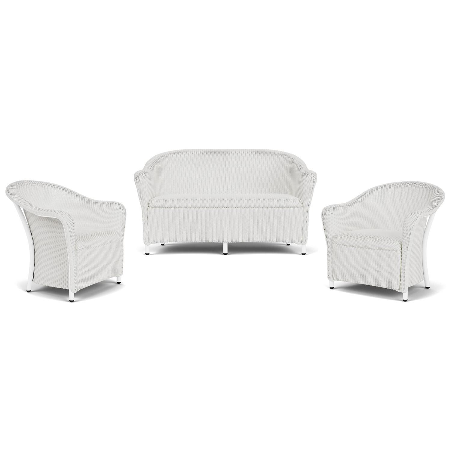 Lloyd Flanders Reflections 3-Piece Seating Set W/ Lounge Chairs in Matte White Finish thumbnail