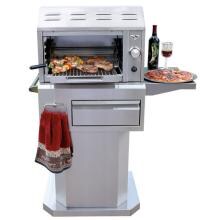 Twin Eagles 24-Inch Natural Gas Salamangrill with Pizza Stone on Pedestal Cart