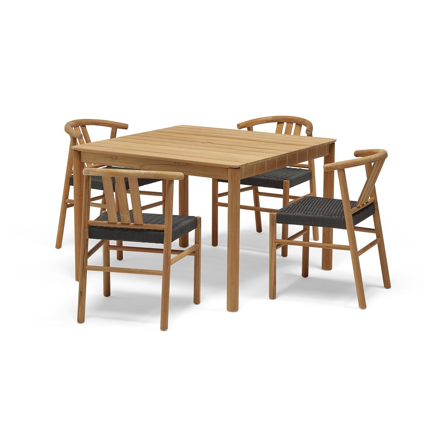 Neighbor 5 Piece Teak Square Dining Set image