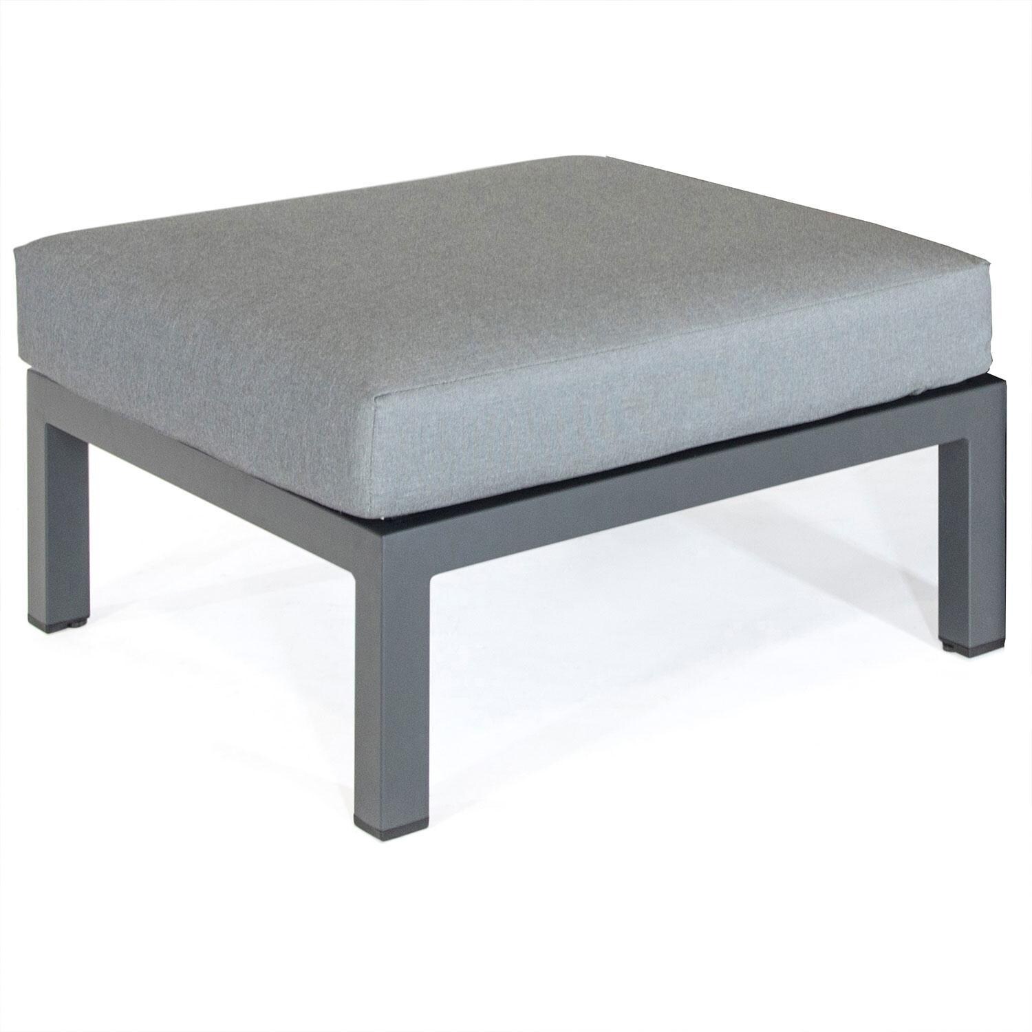 Elba Aluminum Ottoman in Cast Silver By KETTLER