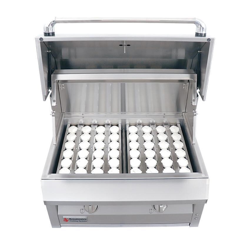 American Renaissance Grill by RCS ARG30 LP 30-Inch 2-Burner Built-In Propane Gas Grill - Ceramic Briquettes thumbnail