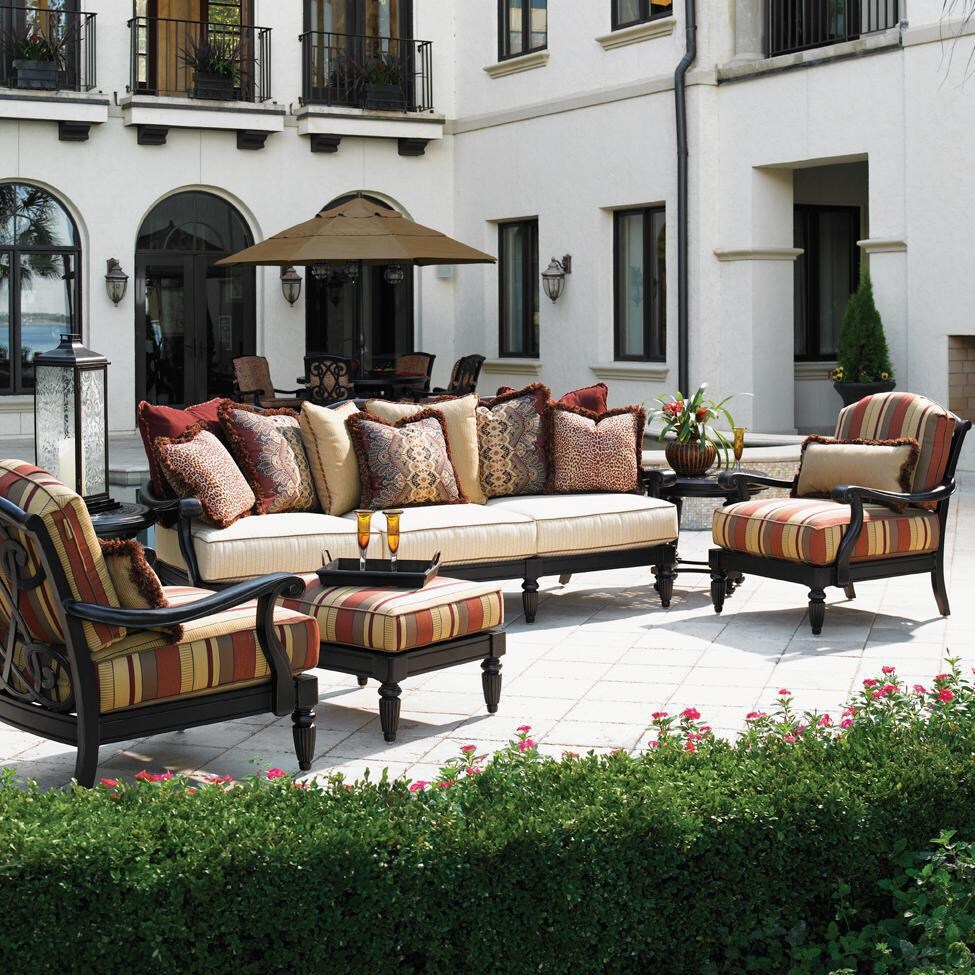 Kingstown Sedona 6 Piece Cast Aluminum Patio Conversation Set W/ Style 10 Sunbrella Fabric By Tommy Bahama