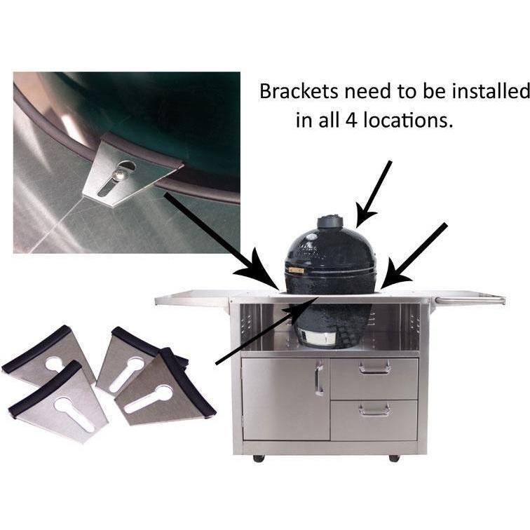 Cart Brackets on Stainless Steel Cart for Primo Oval XL thumbnail