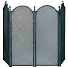 UniFlame 54-Inch 4 Fold Black Fireplace Screen With Handles - S-3650
