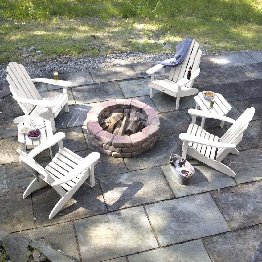 Paradise Key 6 Pc Recycled Plastic Seating Set in White by Lakeview Outdoor Designs