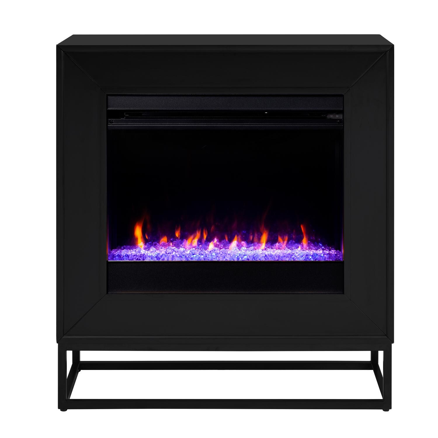 Southern Enterprises FC1063059 Frescan 33-Inch Color Changing Electric Fireplace - Black - Front View thumbnail