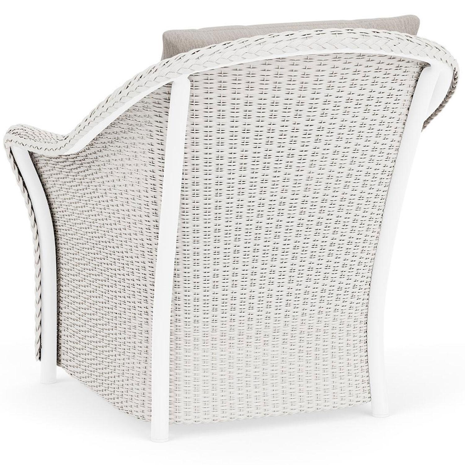Lloyd Flanders Weekend Retreat Lounge Chair in White Finish W/ Remy Cloud Fabric - Back Left thumbnail