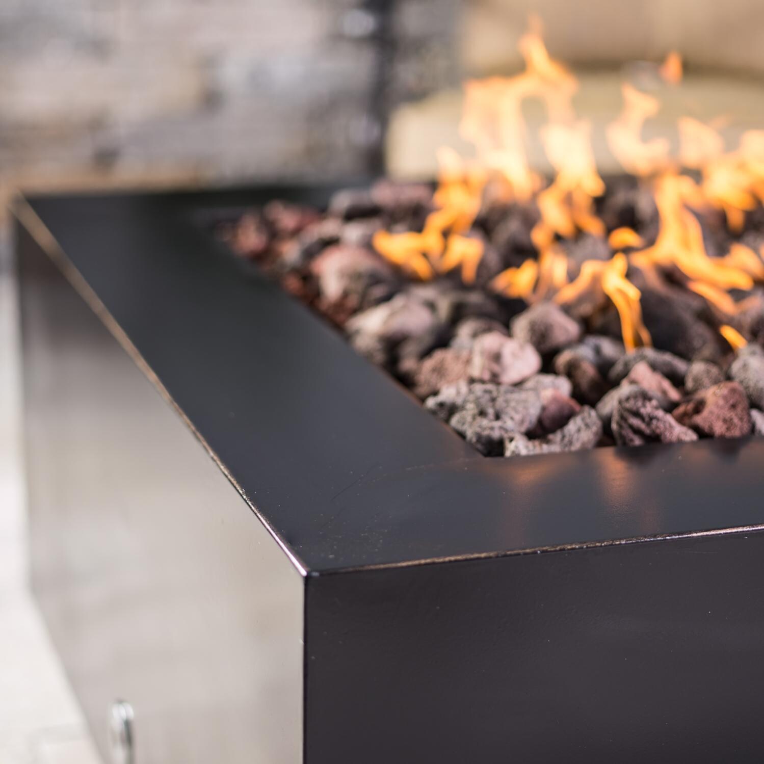 Lakeview Outdoor Designs 42-Inch Square Propane Fire Pit - Oil Rubbed Bronze - Lifestyle - Finish Detail thumbnail