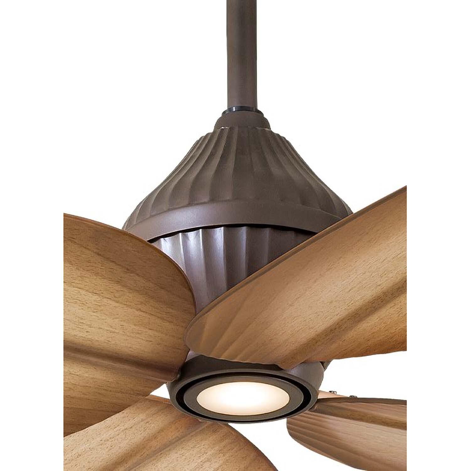 Minka-Aire F581L-ORB Gauguin 52-Inch 4-Blade LED Ceiling Fan in Oil Rubbed Bronze Finish w/ Bahama Beige Blades & Integrated Light - Close Up thumbnail