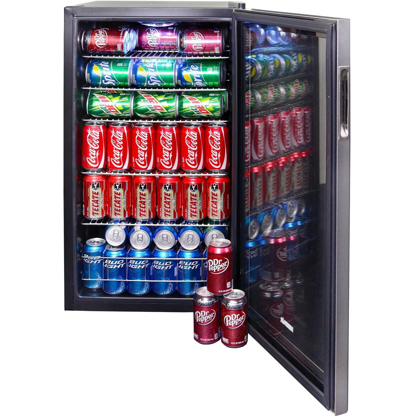 NewAir 3.4 Cu. Ft. / 126 Can Beverage Cooler - Stainless Steel - AB-1200 - Door Open thumbnail
