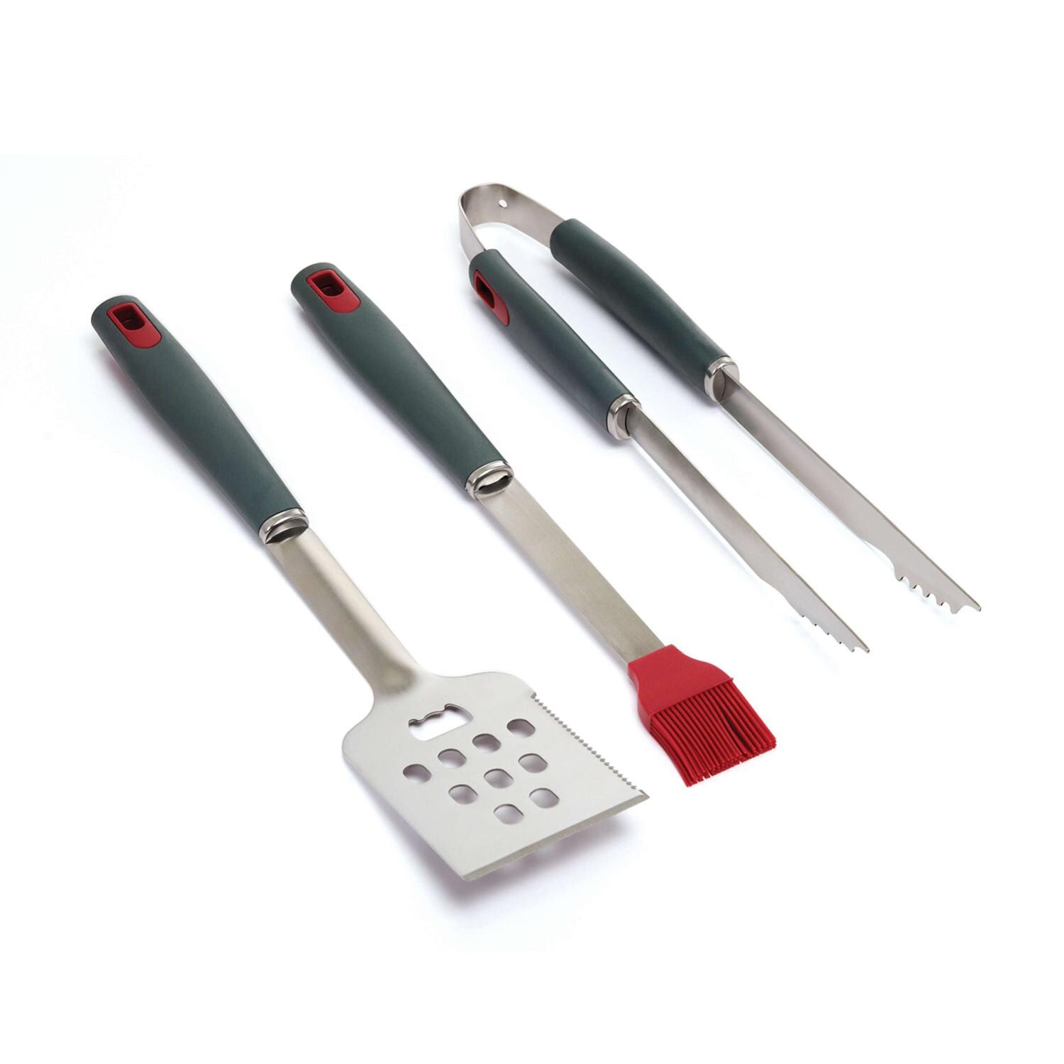 GrillPro Stainless Steel Tool Set w/ Resin Handles - 3 Pc - 40025 - Set - White Background thumbnail