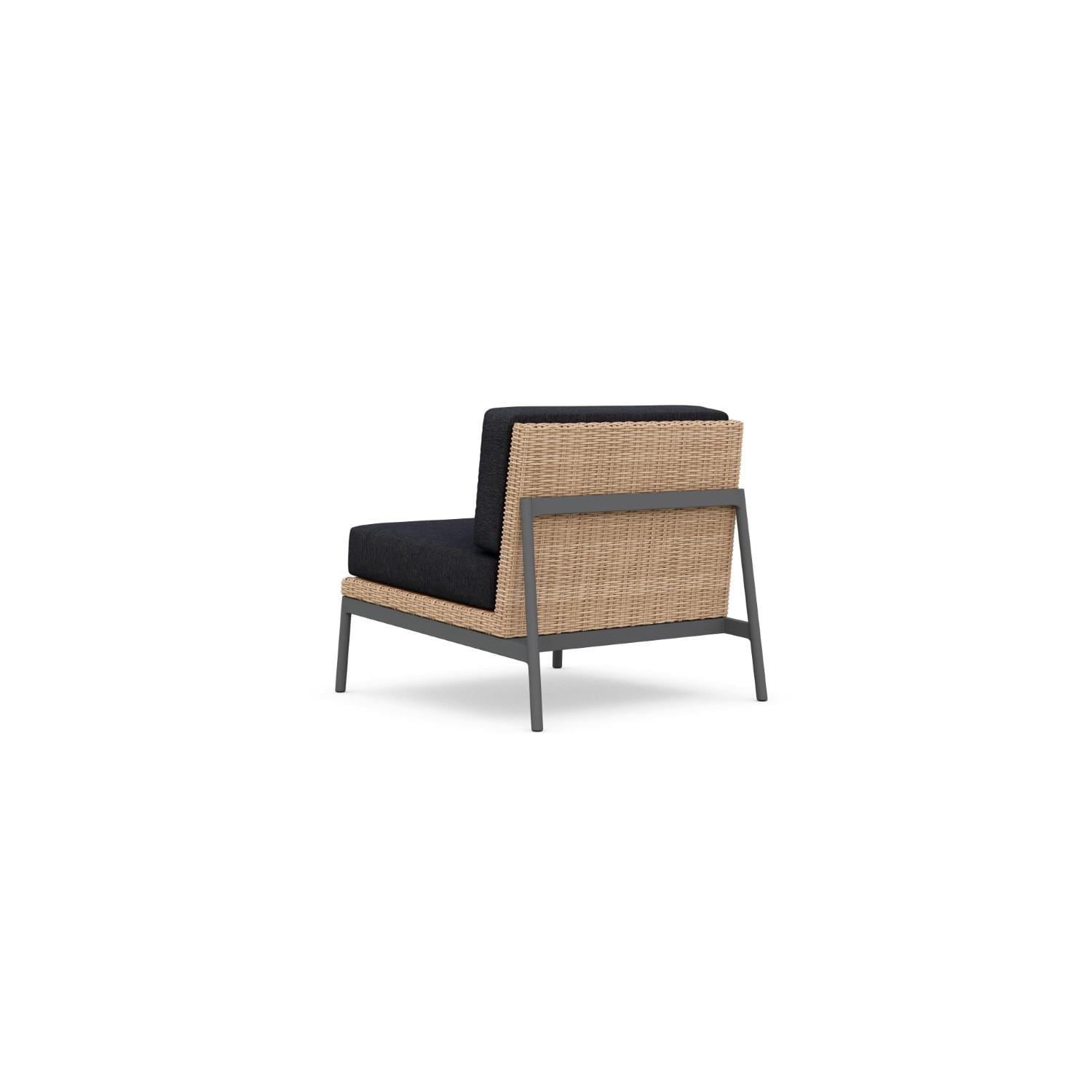 Azzurro Living TER-W03S1-CU Terra Wicker Club Chair in Natural/Midnight - Back - White Background thumbnail