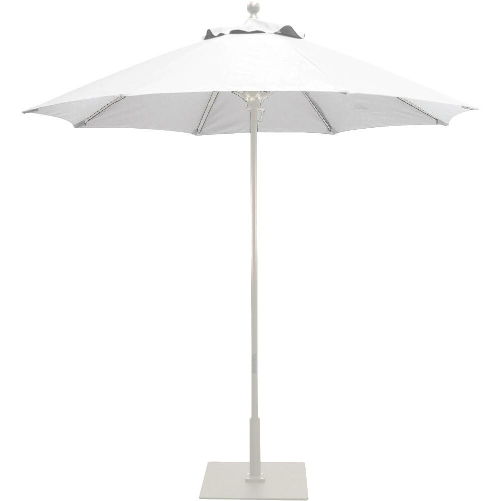 Galtech 7.5 Ft. Octagonal Aluminum Patio Market Umbrella W/ Push Lift - White Frame W/ Sunbrella Canvas Natural Canopy