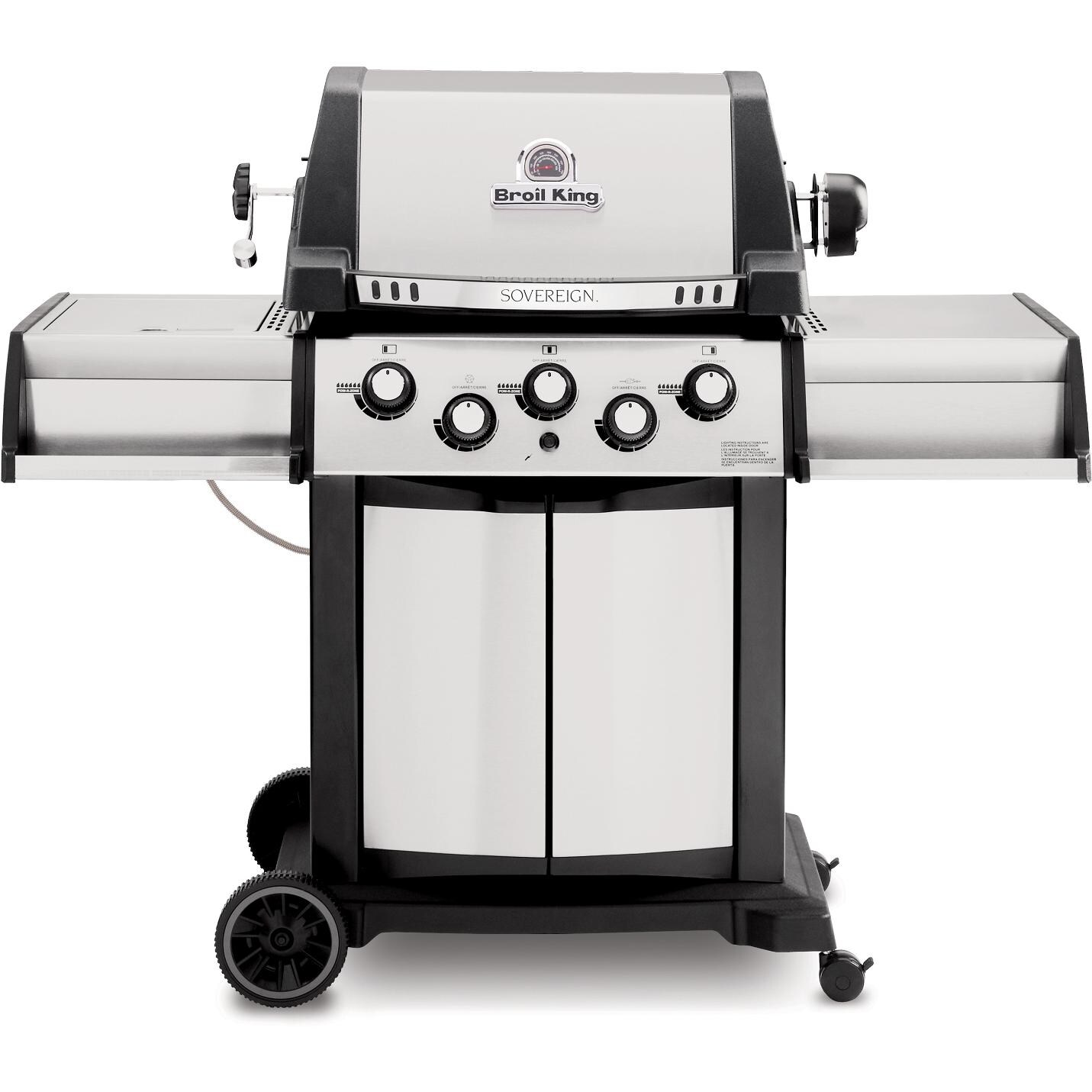 Broil King Sovereign 90 3-Burner Freestanding Propane Gas Grill With Rotisserie & Side Burner - Stainless Steel thumbnail