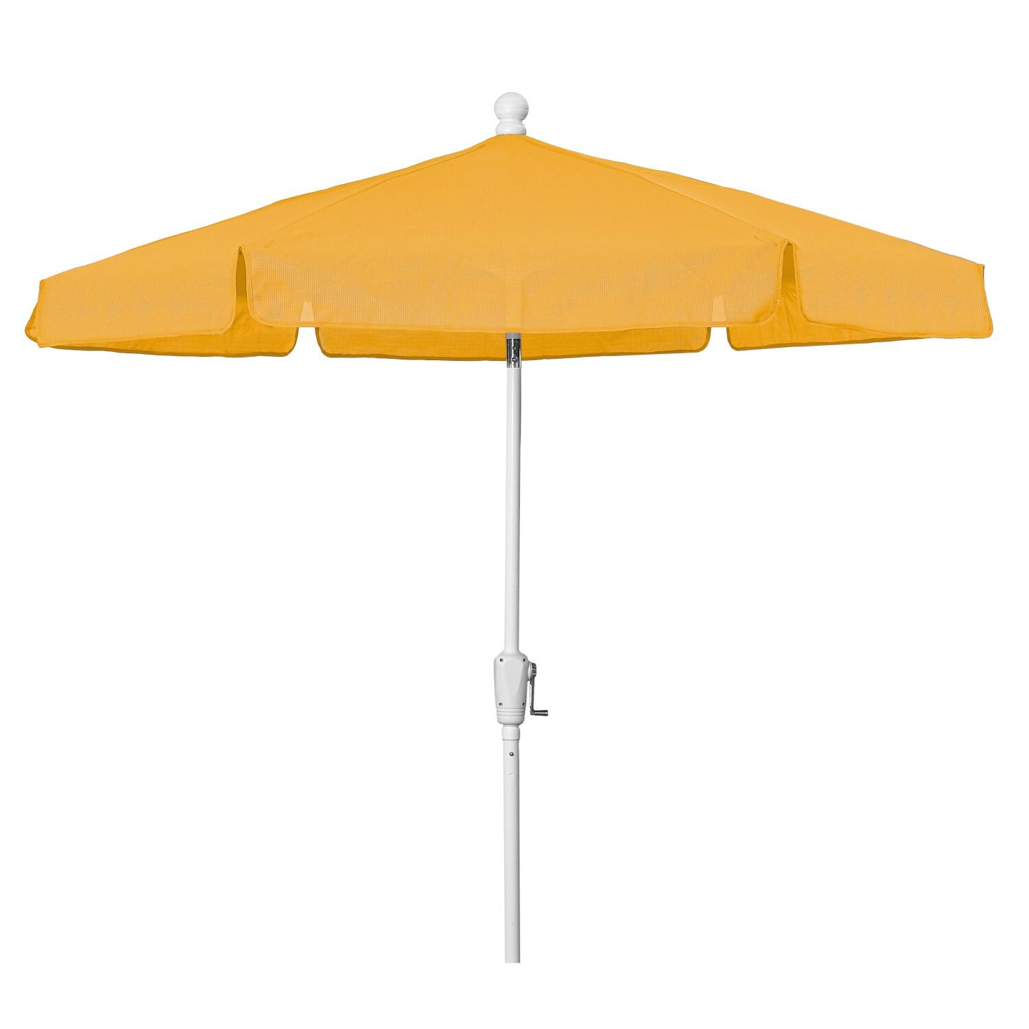 FiberBuilt 7.5 Ft Aluminum Yellow Market Patio Umbrella W/ Crank Lift & Tilt - Straight thumbnail