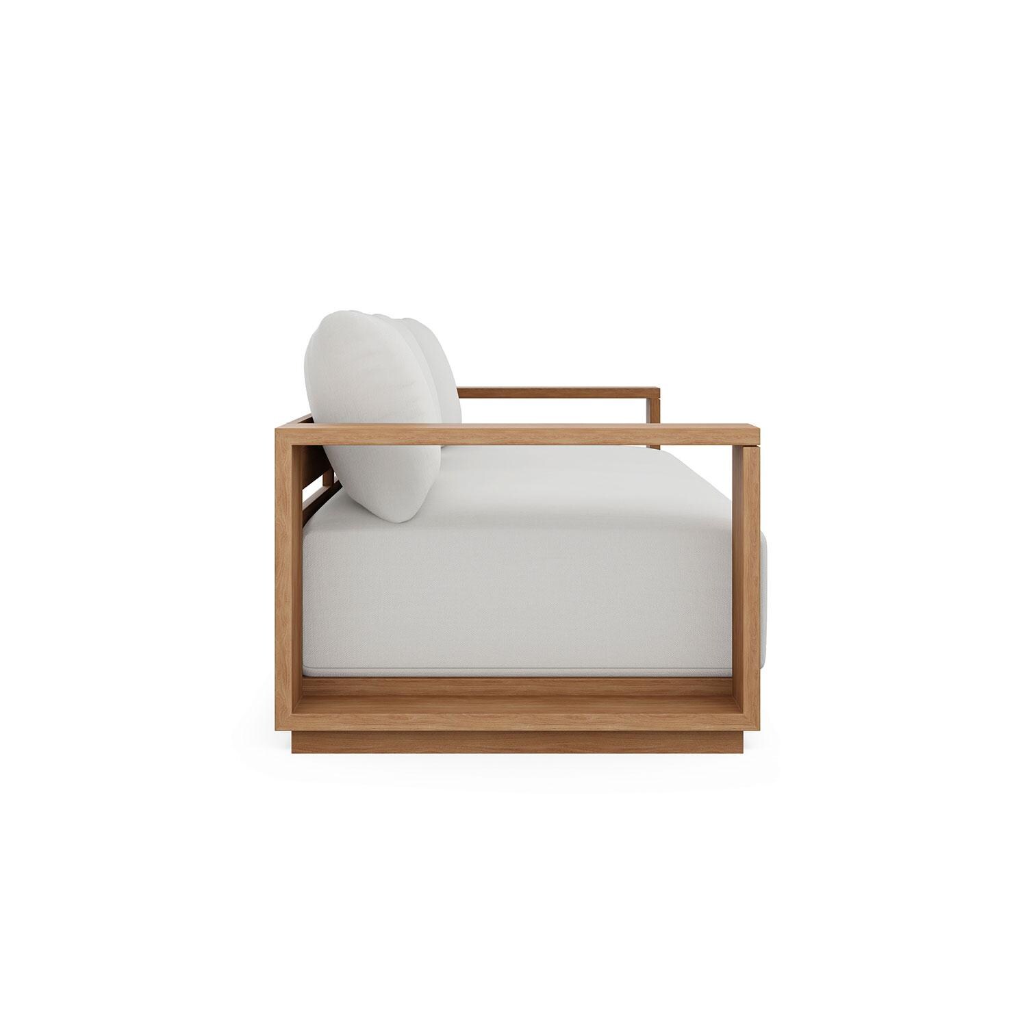 Bellawood Teak Luxe Club Chair in Silver by Lakeview Outdoor Designs - Side View - White Background thumbnail