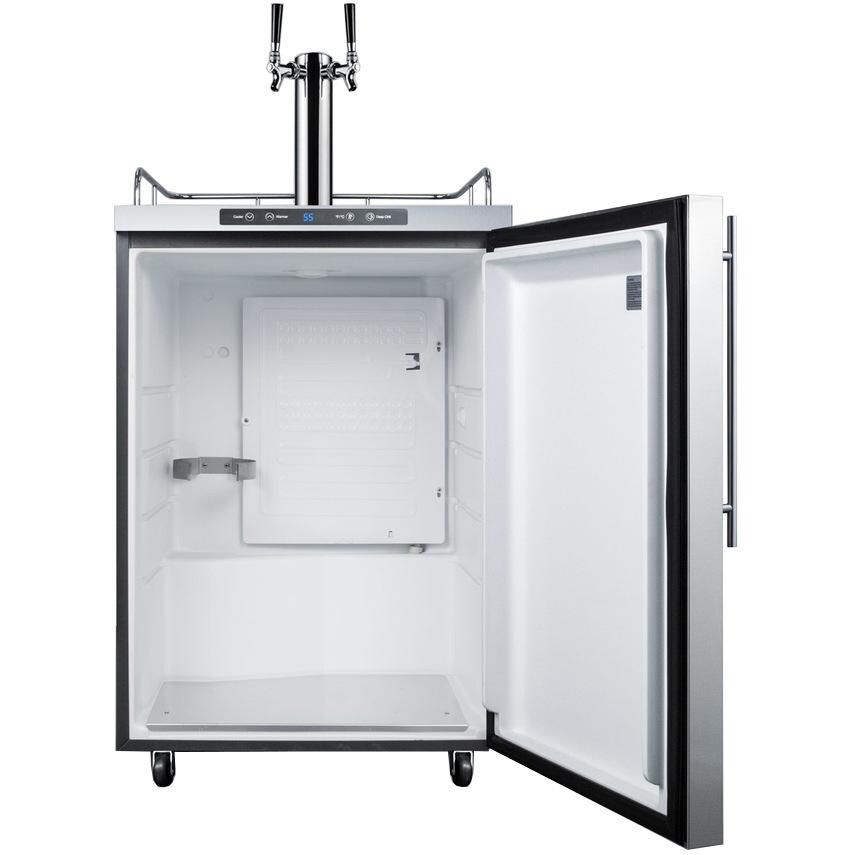 Summit 5.6 Cu. Ft. Freestanding Outdoor Double Tap Beer Dispenser / Kegerator With Professional Handle - SBC635MOSHVTWIN - Empty View thumbnail