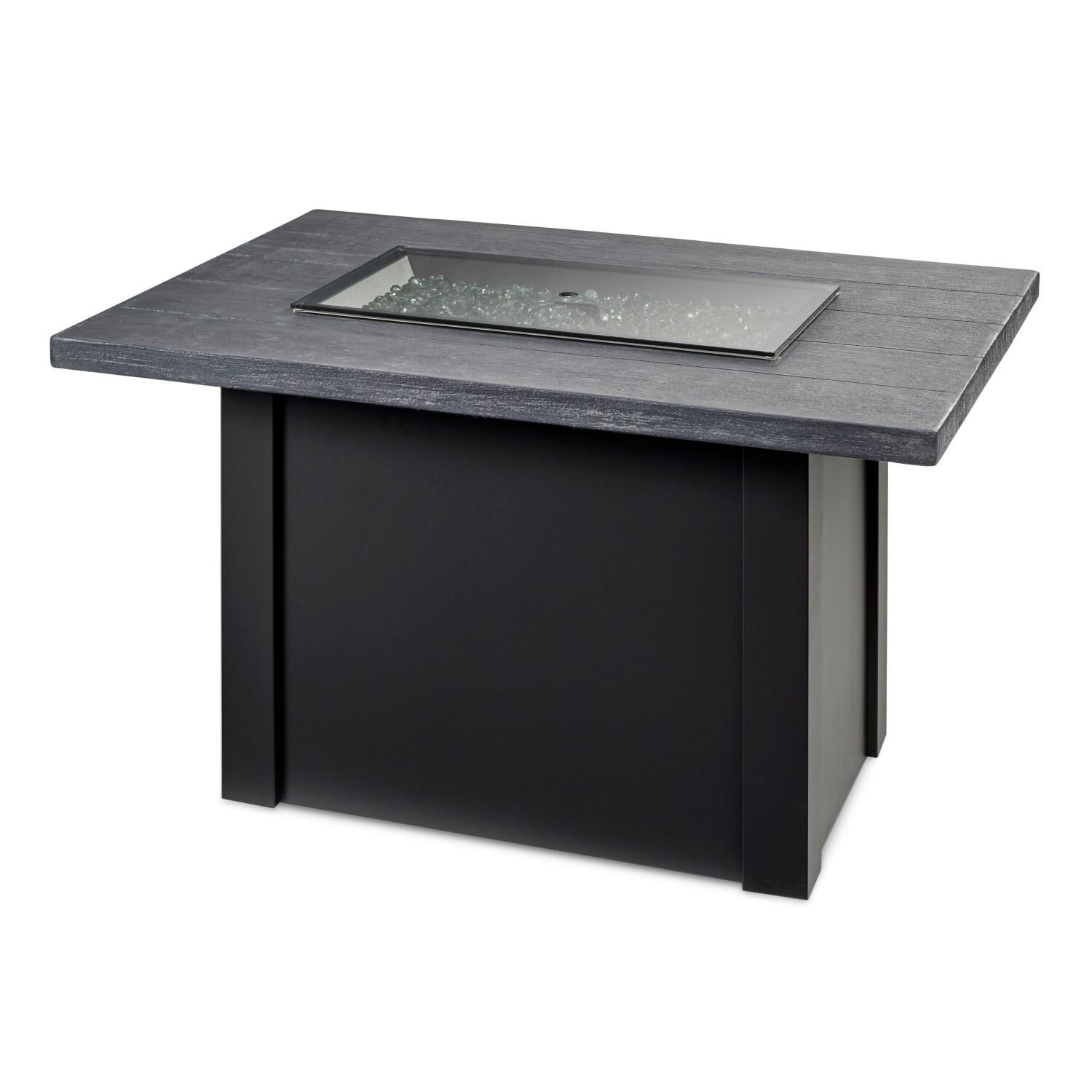 Havenwood 44 Inch Fire Pit Table W/ Carbon Grey Top & Black Base - Cover - White Background thumbnail