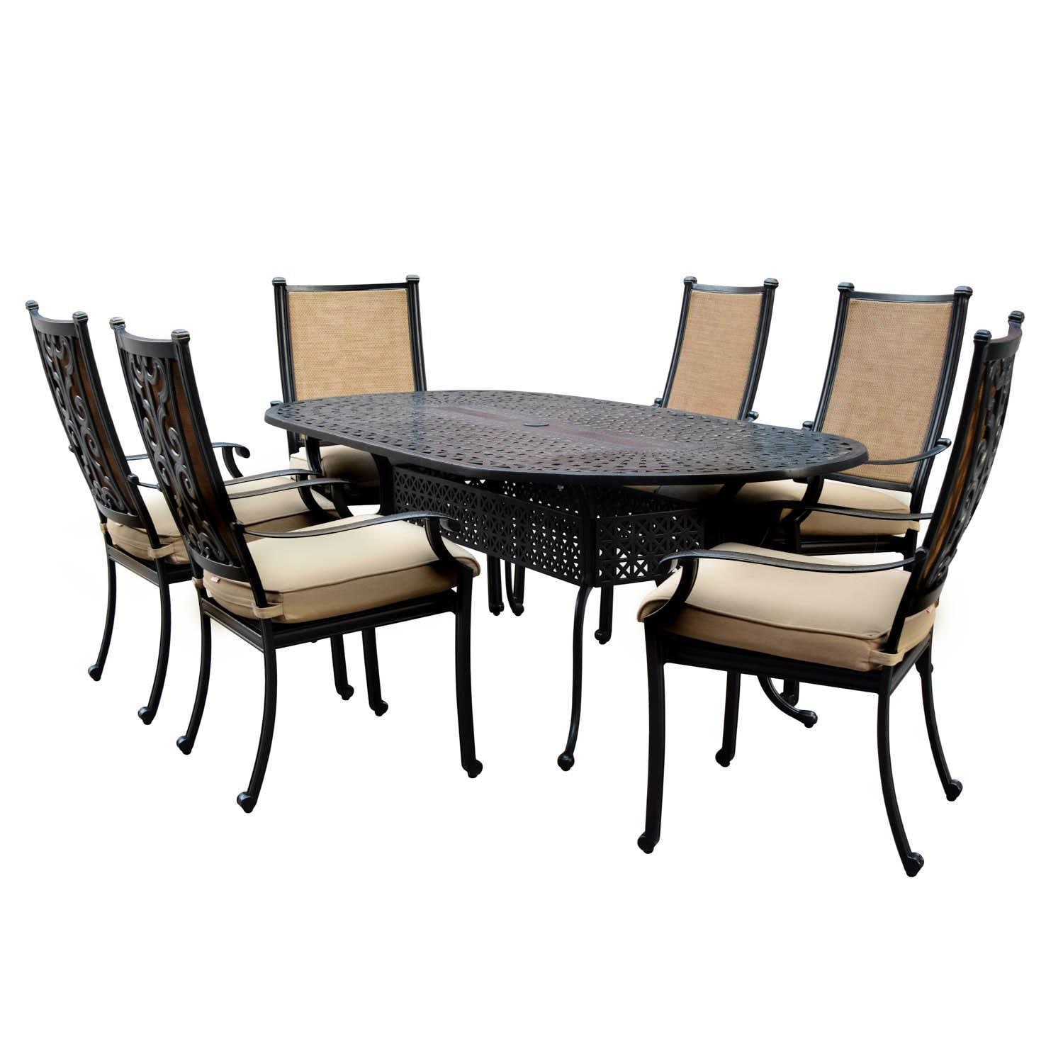 Bocage 7 Piece Cast Aluminum Sling Patio Dining Set thumbnail