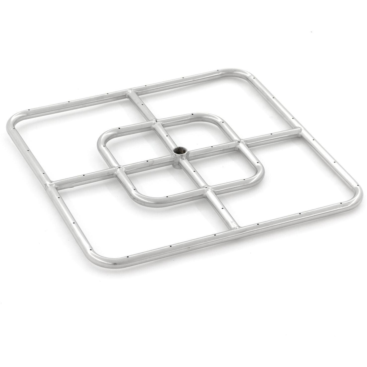 BBQGuys Signature Series 18-Inch Square Propane Double-Ring Burner - Stainless Steel thumbnail