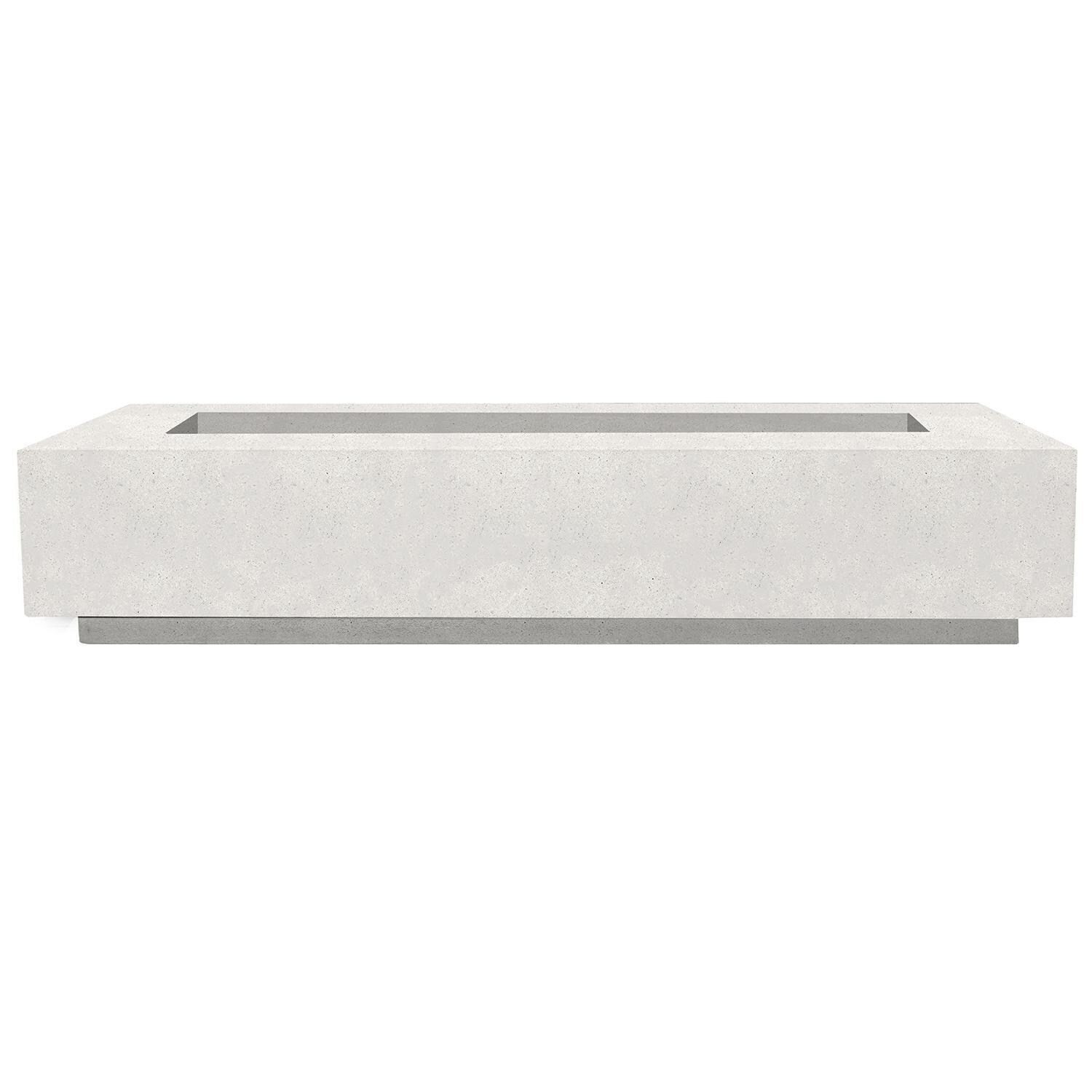 Tavola 6 90-in Rectangular GFRC Propane Fire Pit in Ultra White by Prism Hardscapes