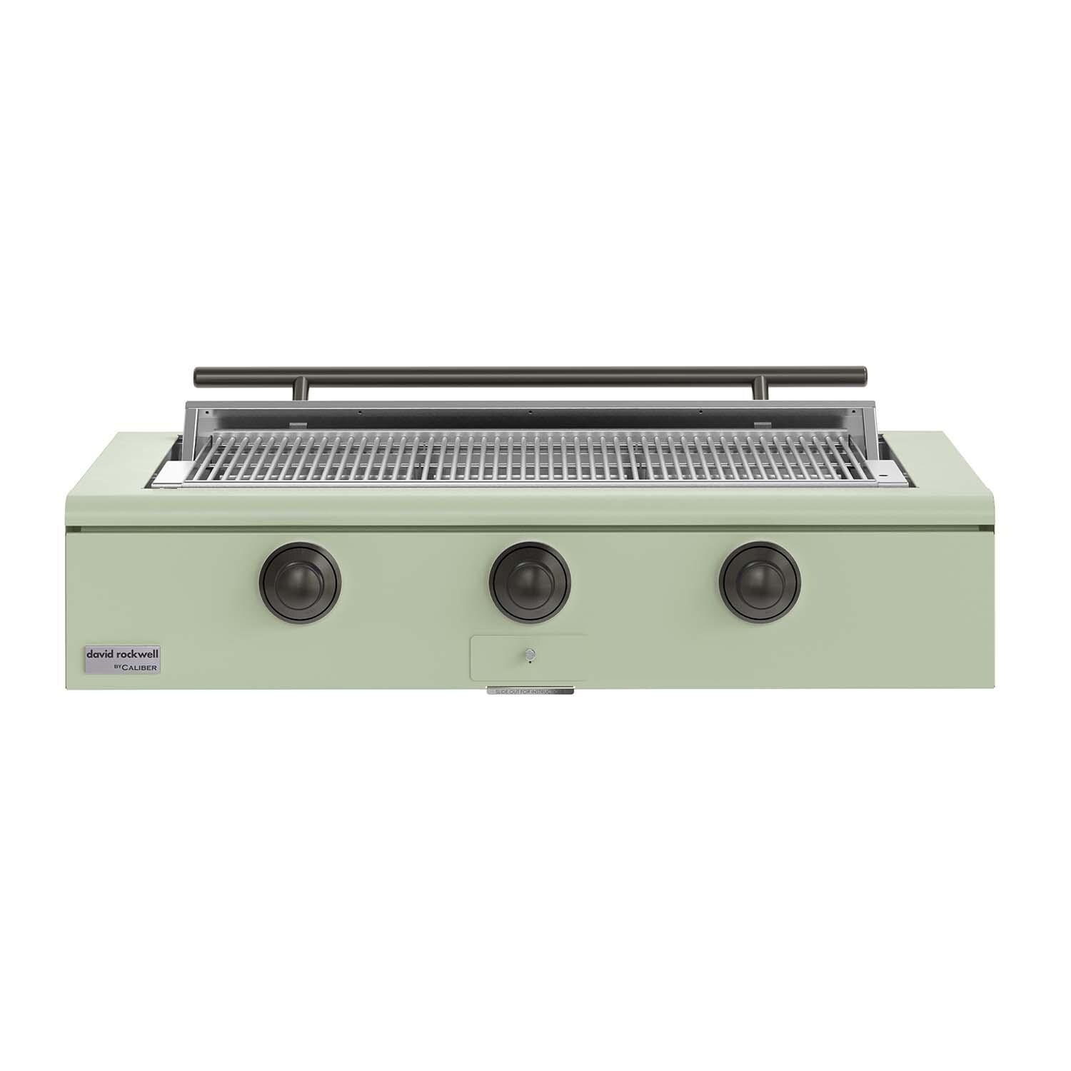 Caliber CRG-48BL00-A-129-H05 48-in Propane Built-In Rockwell Grill - Sage w/ Pewter Hardware - White Background thumbnail