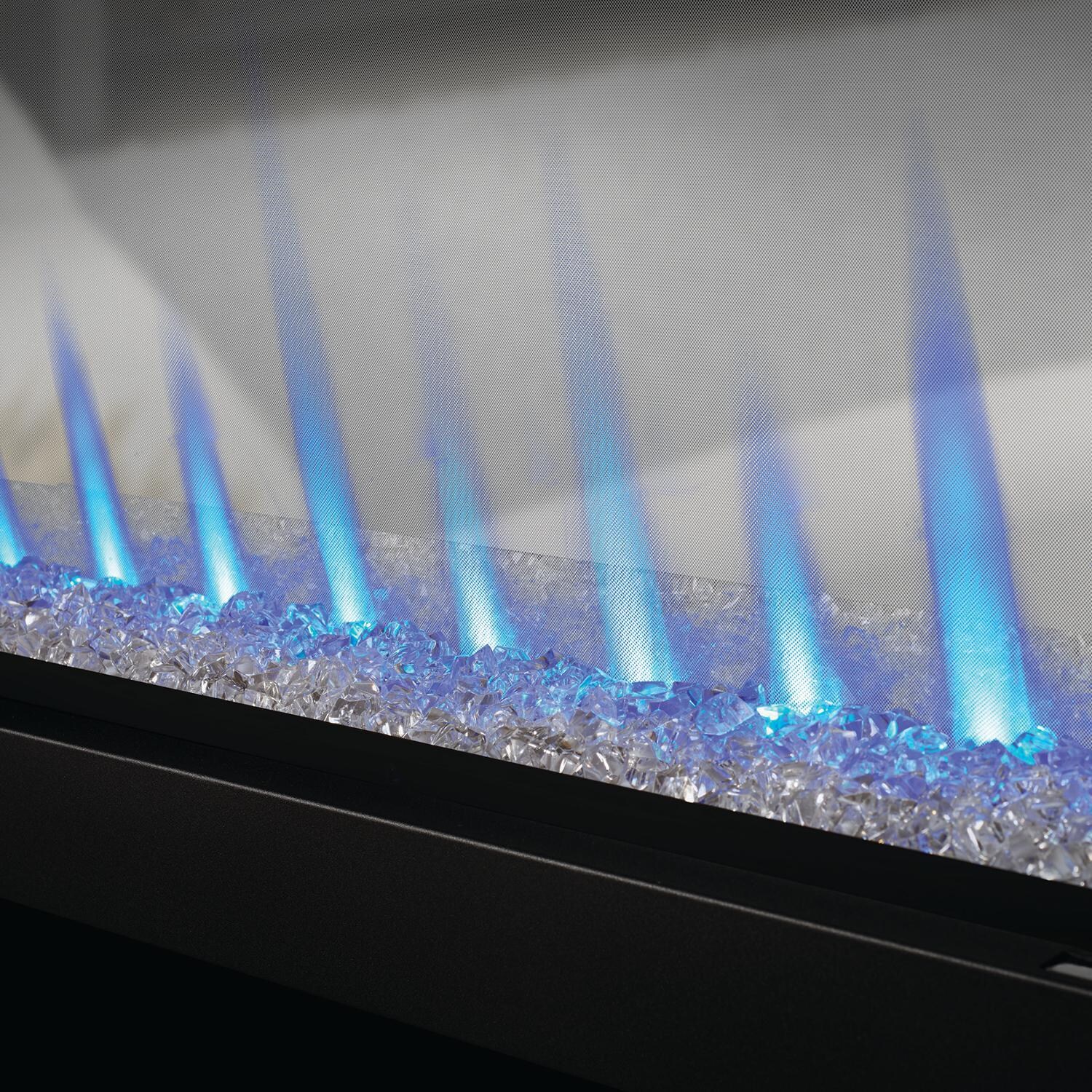 Napoleon NEFBD50H  NEFBD50H-DTRM CLEARion See-Thru Built-In Electric Fireplace - Detail - Crystal Ember Bed - Blue Flames thumbnail
