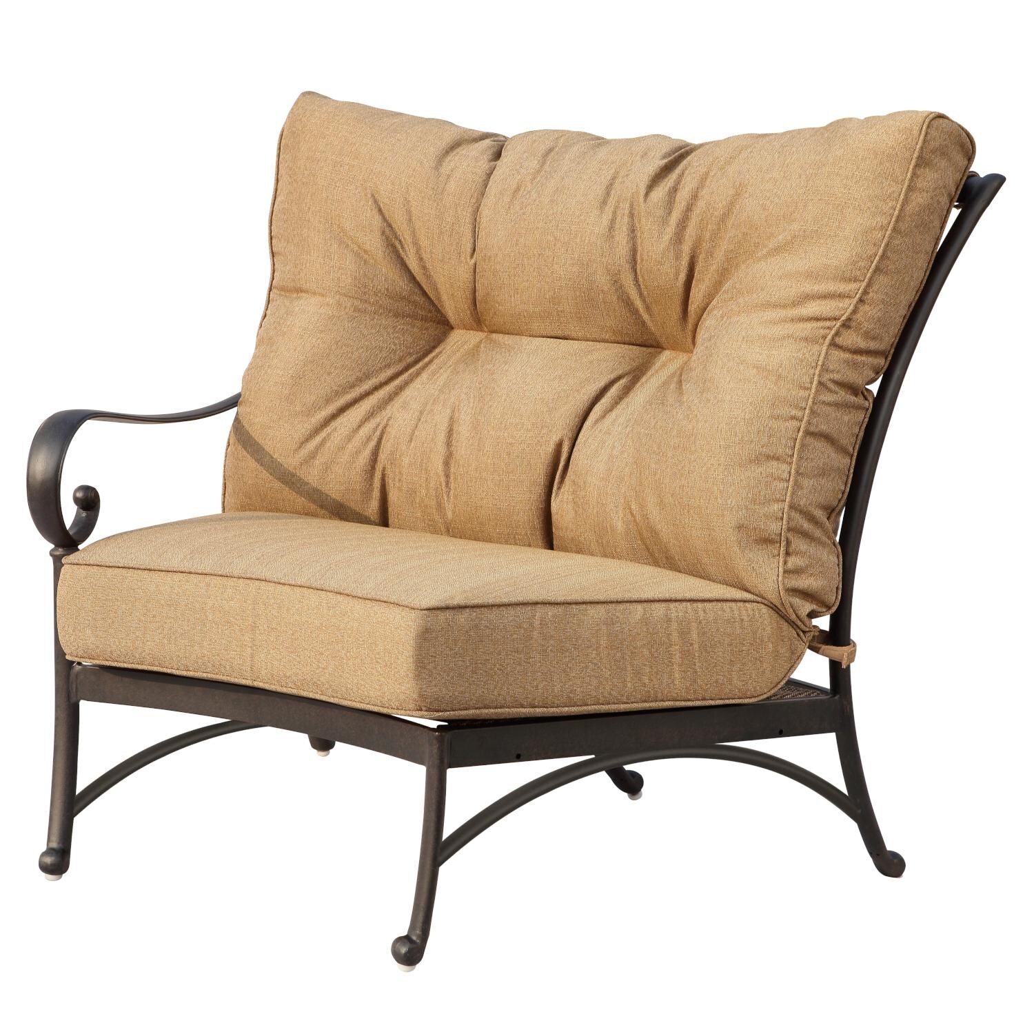 Darlee Santa Anita 7 Piece Cast Aluminum Patio Sectional Sofa W/ Round