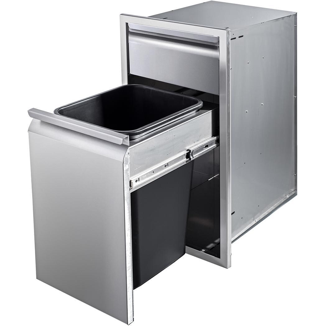 Memphis Grills VGC15BWB1 15-Inch Single Access Drawer W/ Trash Bin & Soft Close - Open thumbnail