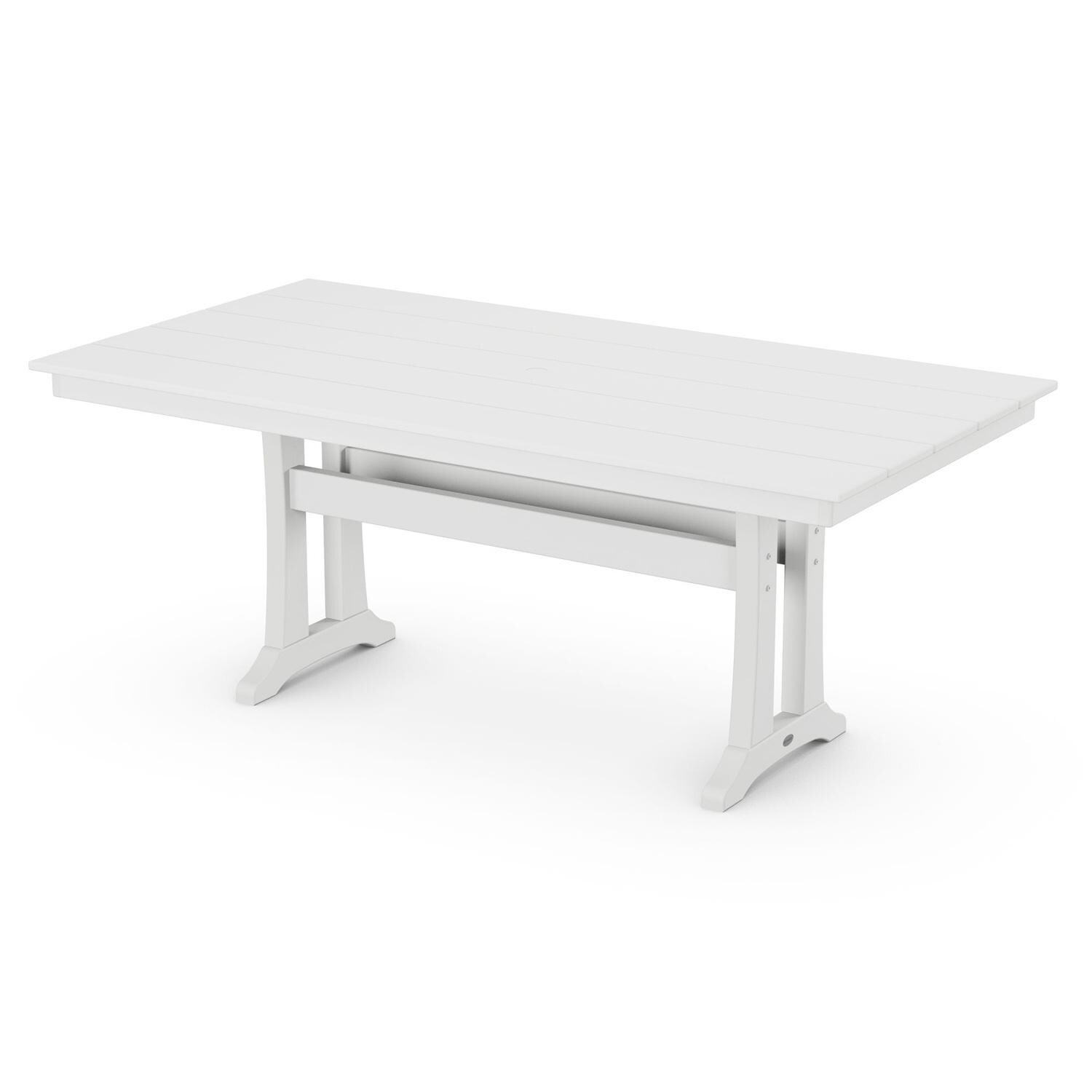 POLYWOOD 37 X 72-Inch Farmhouse Trestle Dining Table - White thumbnail