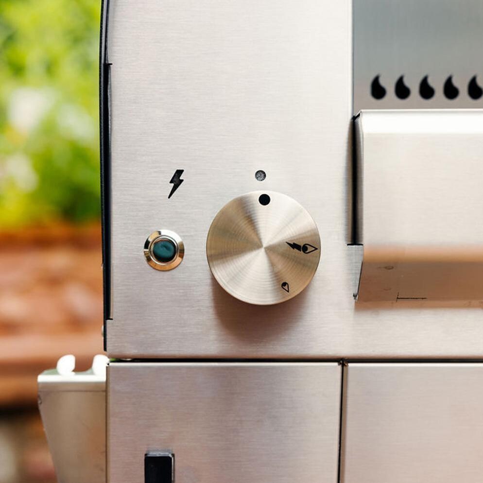 Fontana Forni FTNAP-H-S + PTCART_M Napoli Hybrid Pizza Oven on Cart - Stainless Steel - Controls - Detail thumbnail