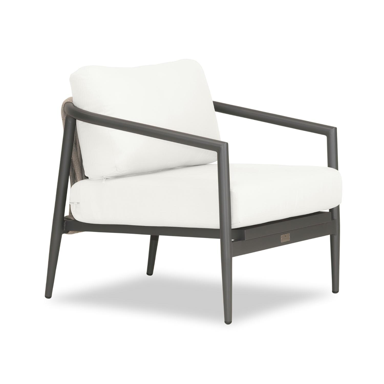 Lakeview Midnight Cove Aluminum Club Chair in Slate/Pebble Gray/Canvas Natural - Angled - White Background thumbnail