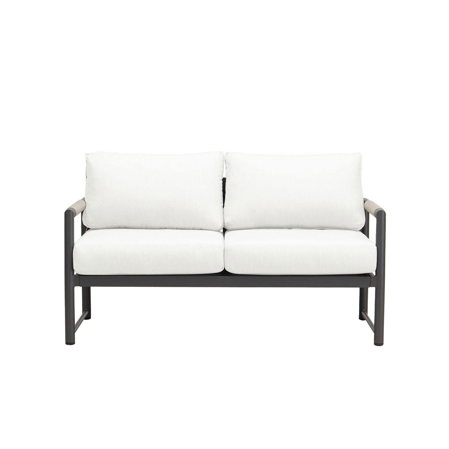 Lakeview AVEBAY-BK-CO-SET111-CN Avenue Bay Black/Carbon 5 Pc Loveseat Set - Canvas Natural - Loveseat - White Background thumbnail