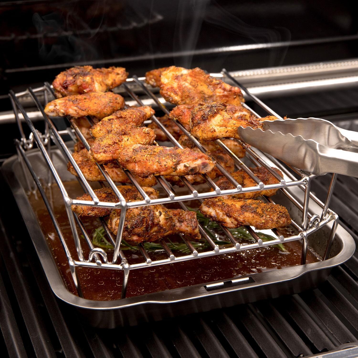 Broil King 63110 Stack-A-Rack - Flipping Meat On Grill - Lifestyle thumbnail