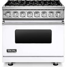 Viking Professional 7 Series 36-Inch 6 Burner Natural Gas Dual Fuel Range - White - VDR7366BWH image