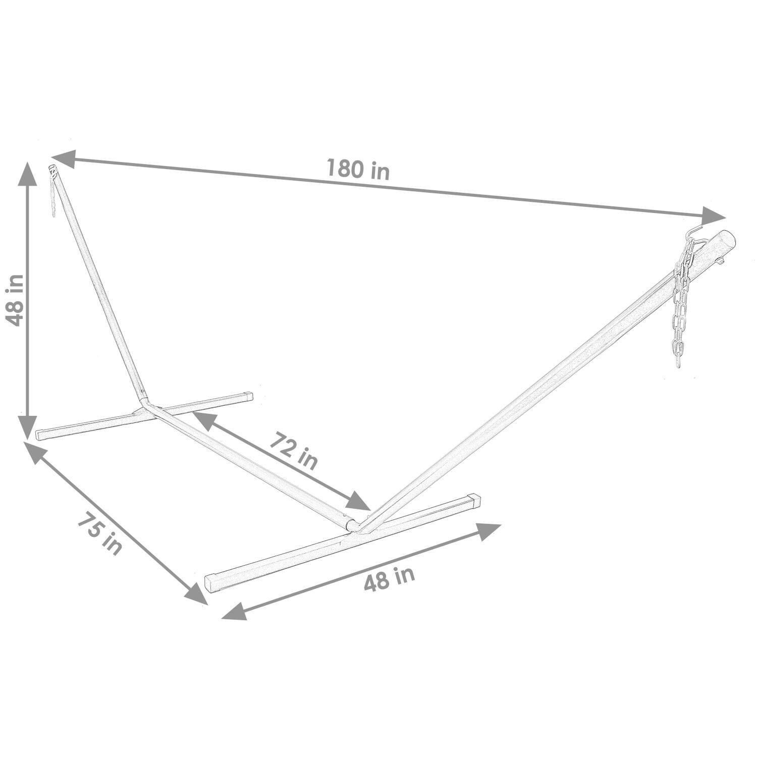 Ultimate Patio Heavy-Duty Steel Beam Hammock Stand - Black - Dimensions thumbnail