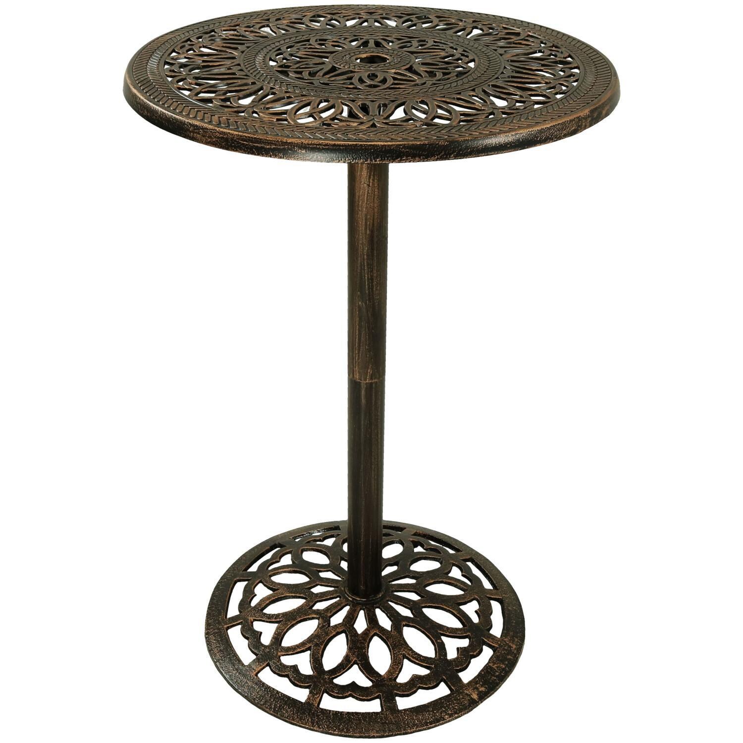Ultimate Patio 26-Inch Round Bar-Height Cast Iron Table - Full View thumbnail