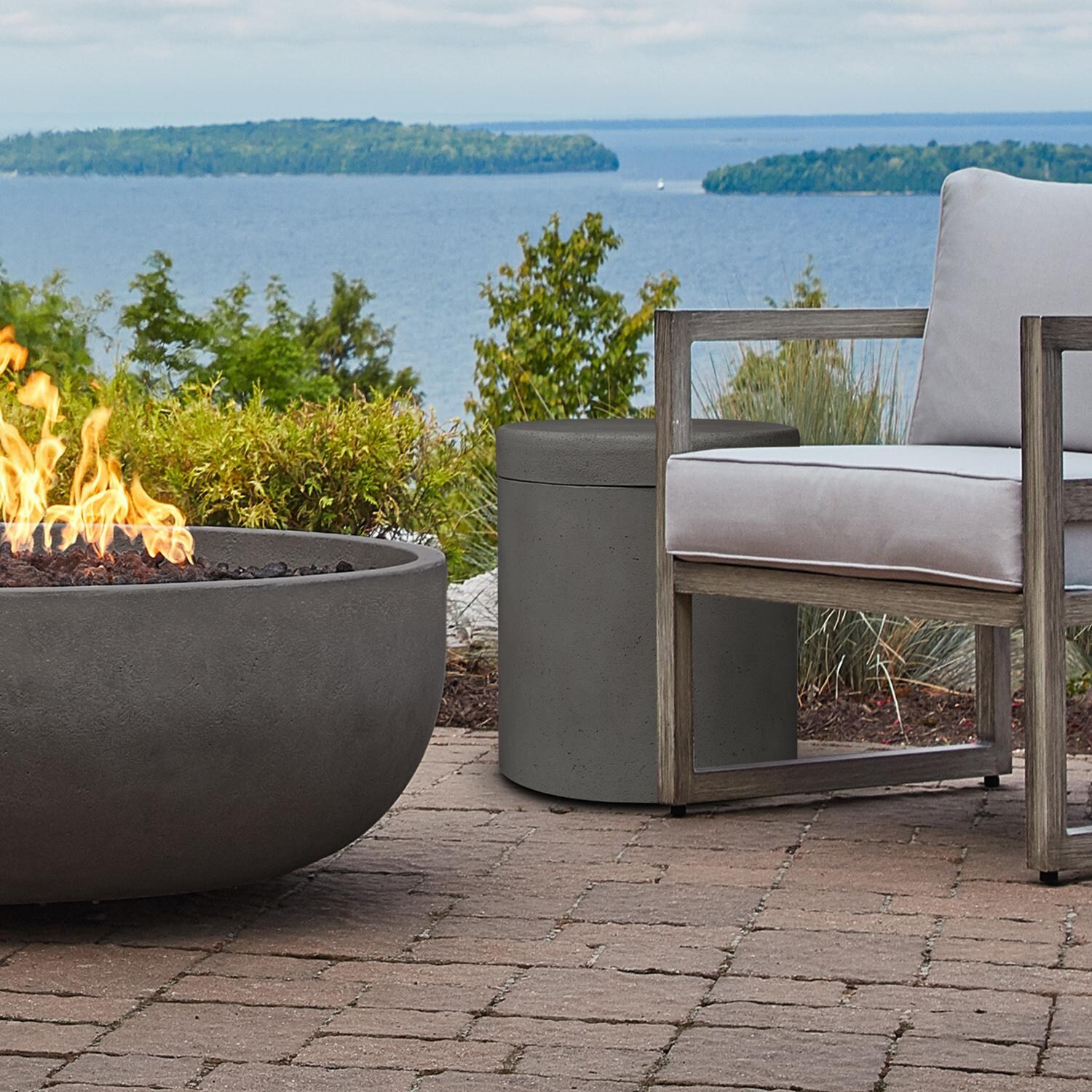 BBQGuys Signature 3719-CBNC Grand Lake Propane Tank Cover in Carbon - Display - White Background thumbnail