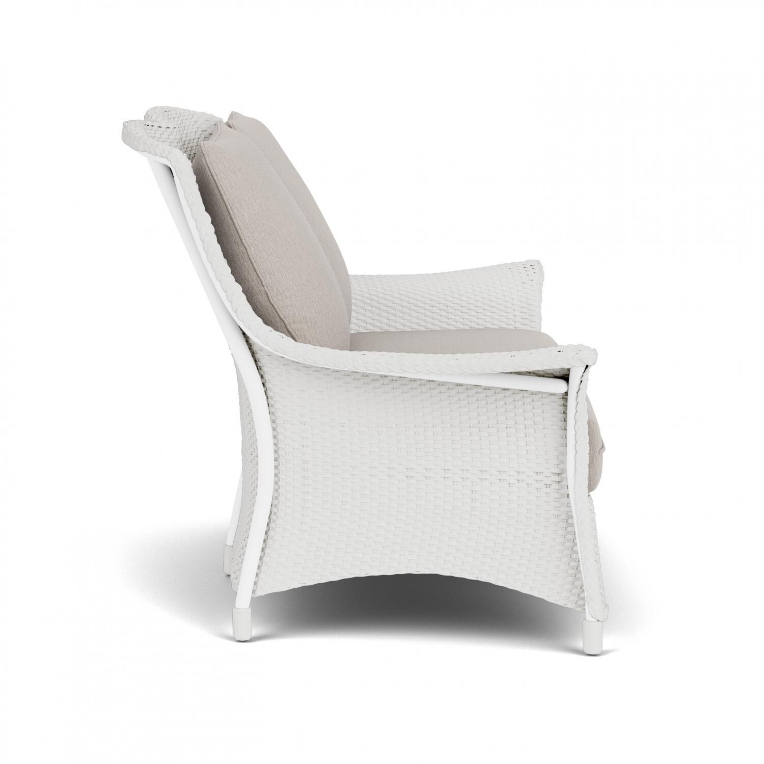 Lloyd Flanders Mandalay Loveseat in Matte White Finish with Remy Cloud fabric - Side thumbnail