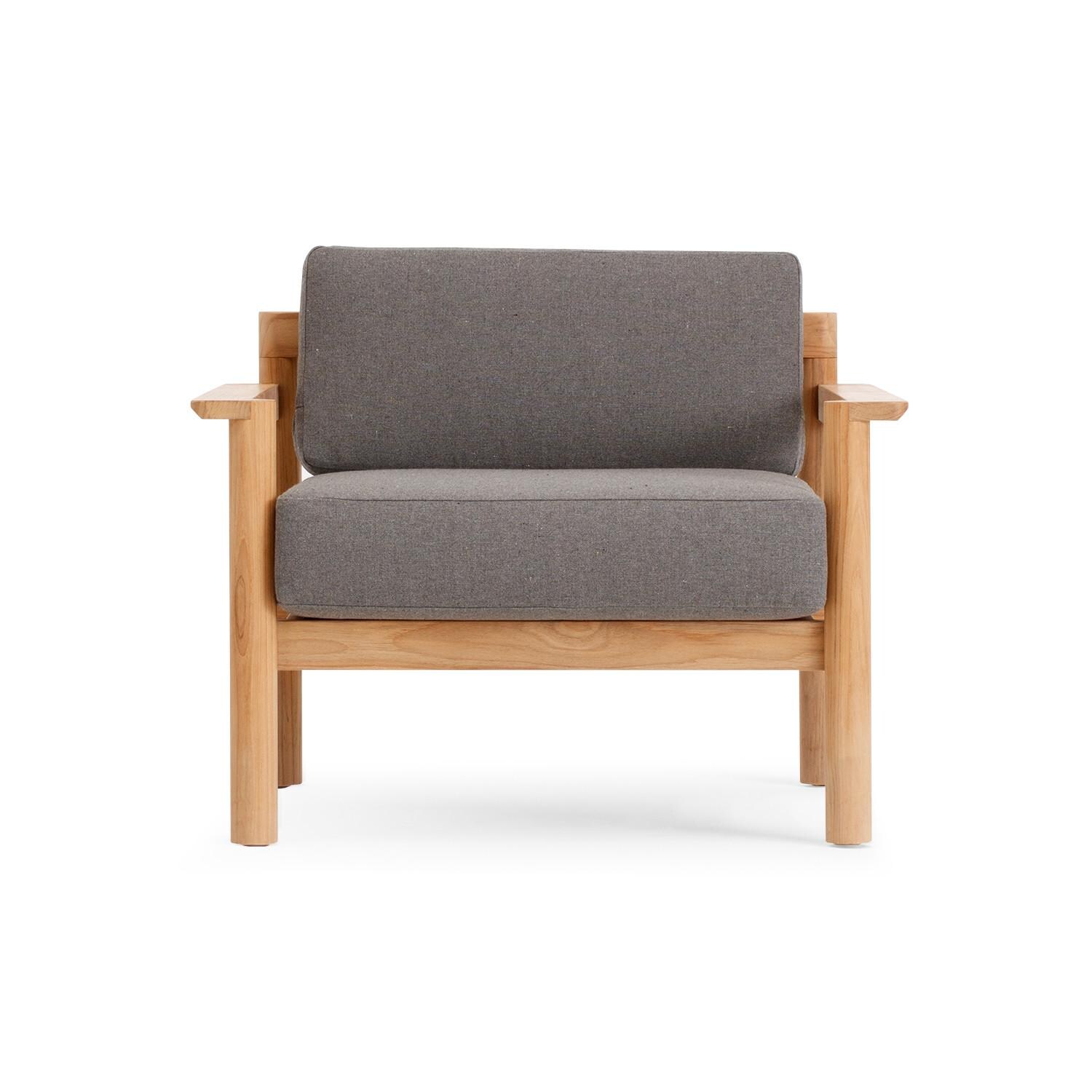 Neighbor HVN-CHAIR-GR-2 Chair W/ Teak Arms - Front View thumbnail