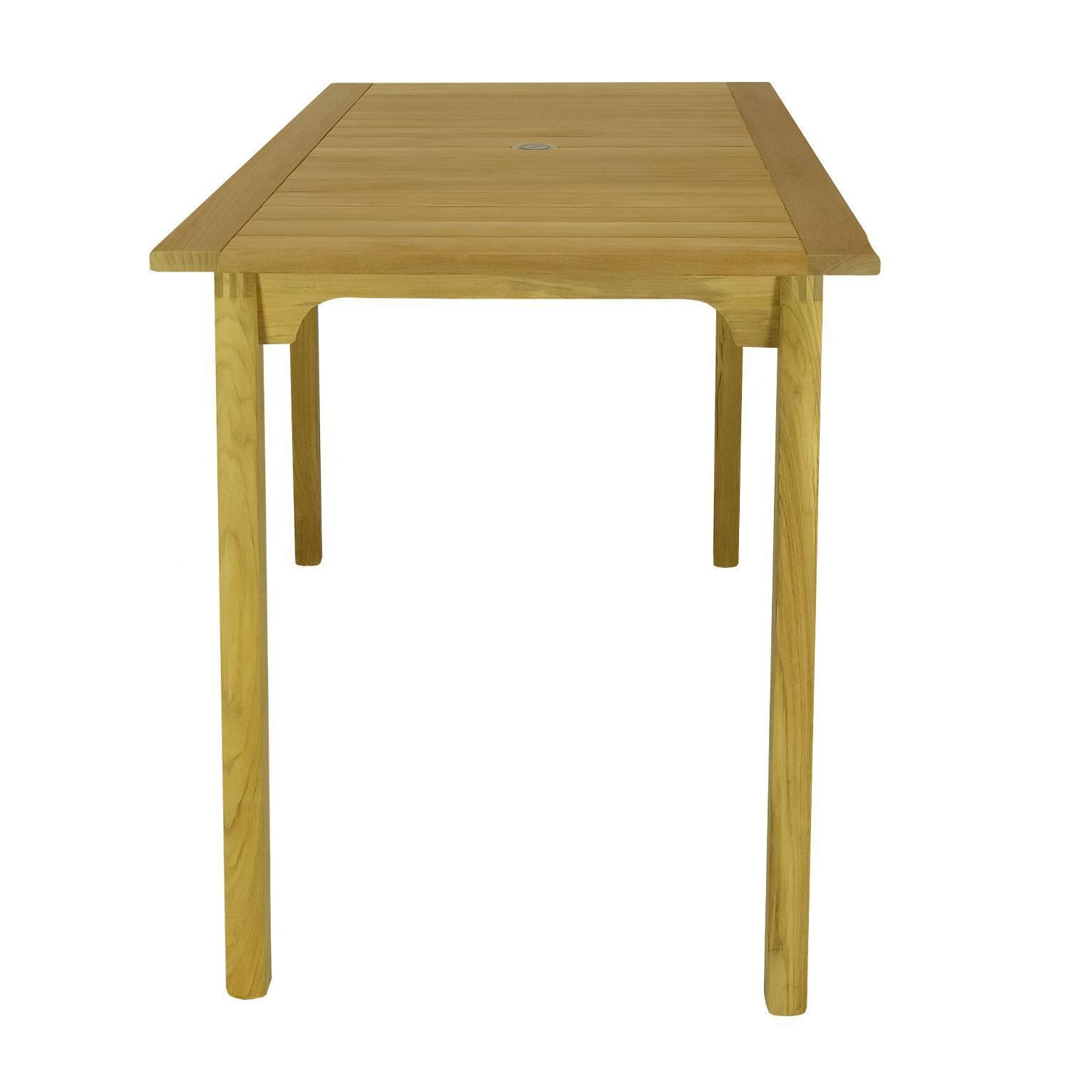 Admiral 5 Pc Counter Height Dining Set in Brown Sand by Royal Teak Collection - Dining Table - Side View - White Background thumbnail